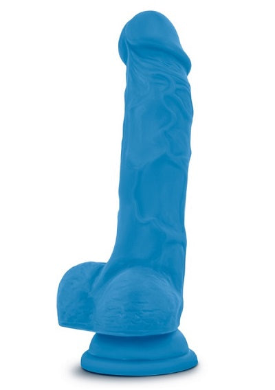 Blush Neo Neon Blue 7.5 Inch Dual Density Cock With Balls - XOXTOYS