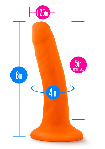 Blush Neo Neon Orange 6 Inch Dual Density Cock-Sex Toys-Blush-XOXTOYS
