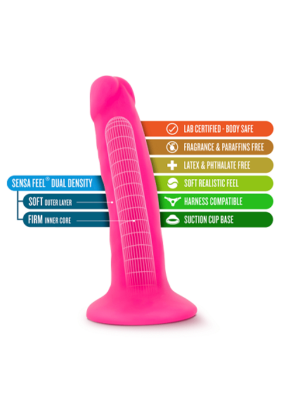 Blush Neo Neon Pink 6 Inch Dual Density Cock-Sex Toys-Blush-XOXTOYS