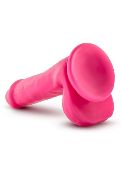 Blush Neo Neon Pink 6 Inch Dual Density Cock With Balls - XOXTOYS