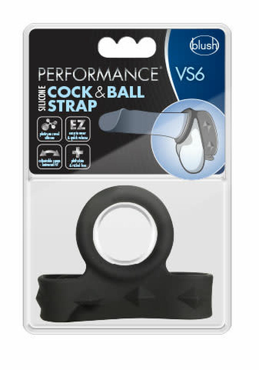 Blush Performance Black VS6 Silicone Cock & Ball Strap - XOXTOYS