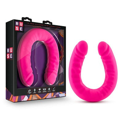 Blush Ruse Hot Pink 18 inch Silicone Slim Double Dong-Dildos-Blush-XOXTOYS