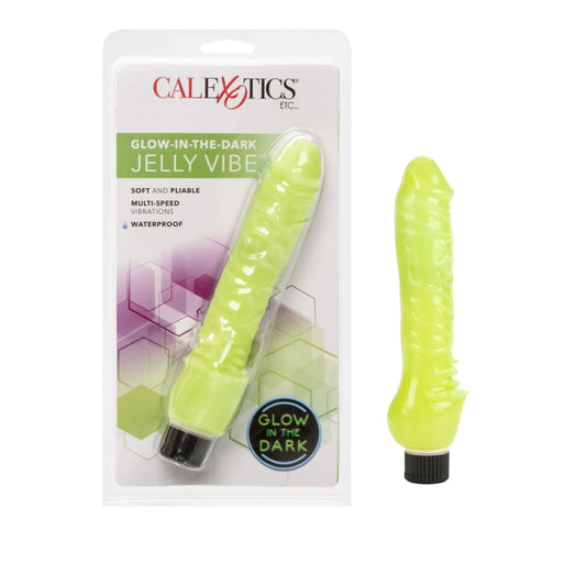 Calexotics Glow In The Dark Jelly Penis Vibrator - XOXTOYS