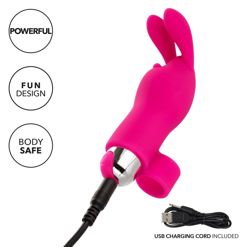 Calexotics Intimate Play Rechargeable Finger Bunny Pink - XOXTOYS