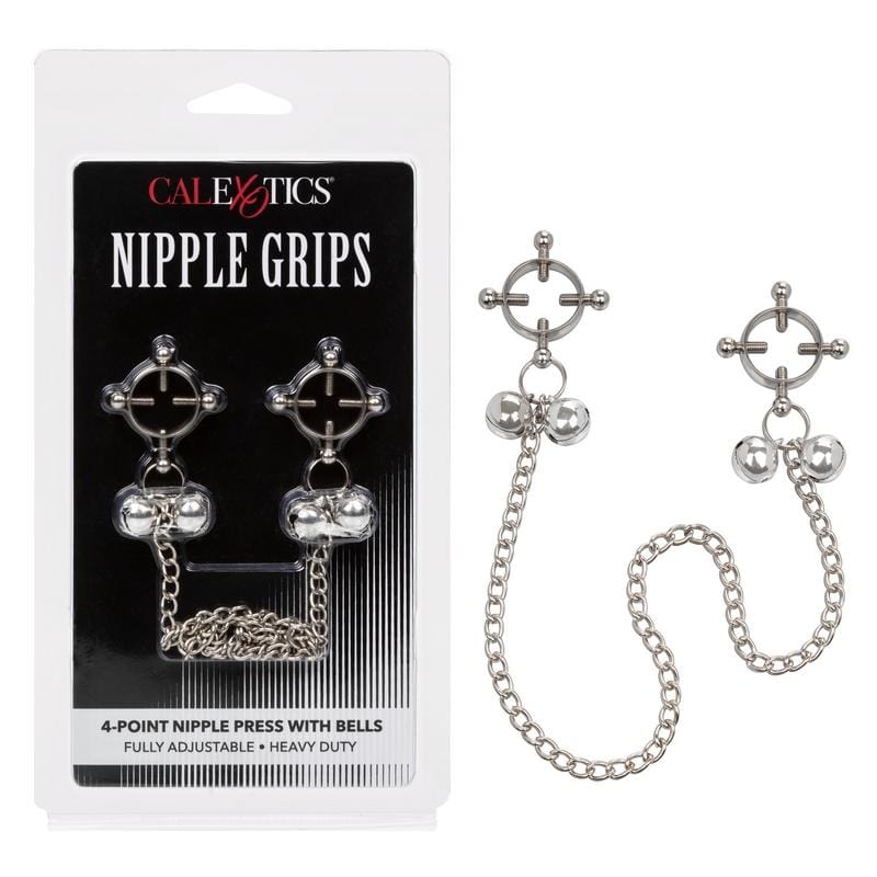 CALEXOTICS Bondage & Fetish Calexotics Nipple Grips 4-Point Nipple Press with Bells