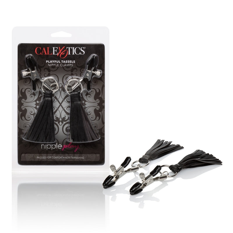 Calexotics Playful Tassels Nipple Clamps-Accessories-CALEXOTICS-Black-XOXTOYS