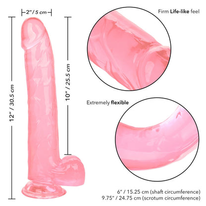 Calexotics Queen 10" Pink Jelly Dildo - XOXTOYS