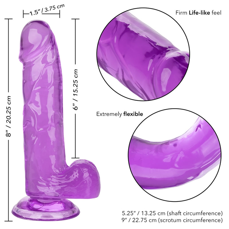 Calexotics Queen 6” Purple Jelly Dildo - XOXTOYS