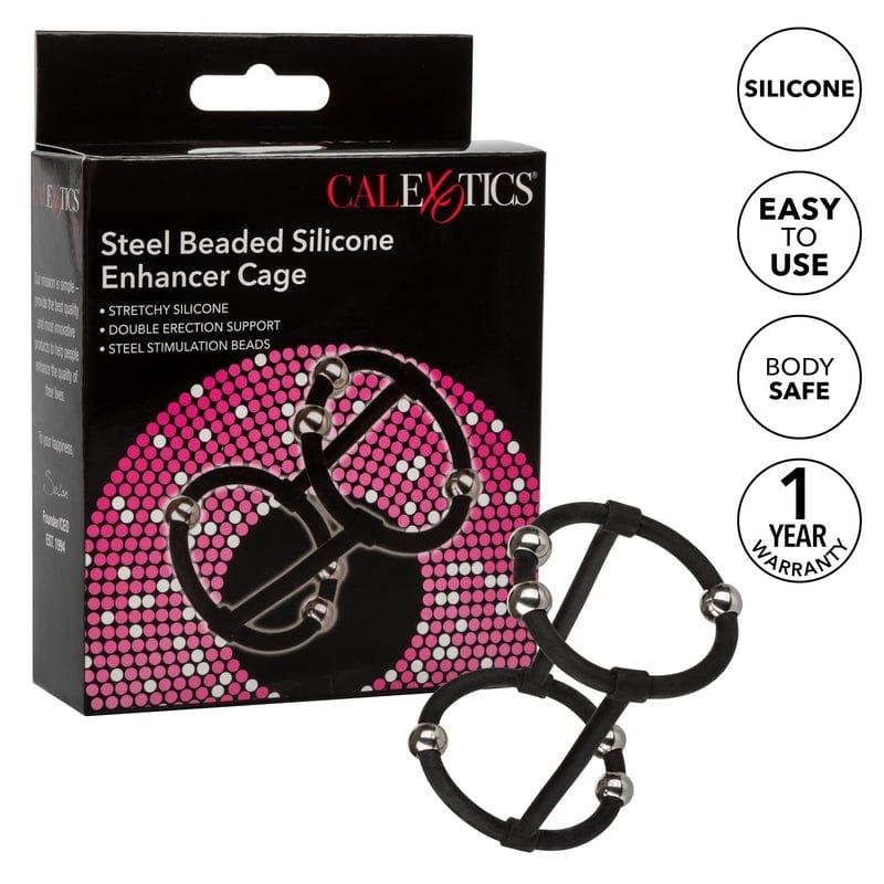 CALEXOTICS Cock Rings Calexotics Steel Beaded Silicone Enhancer Cage