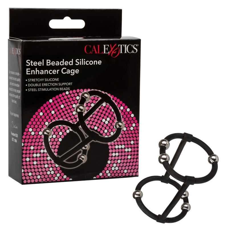 Calexotics Steel Beaded Silicone Enhancer Cage-Cock Rings-CALEXOTICS-XOXTOYS
