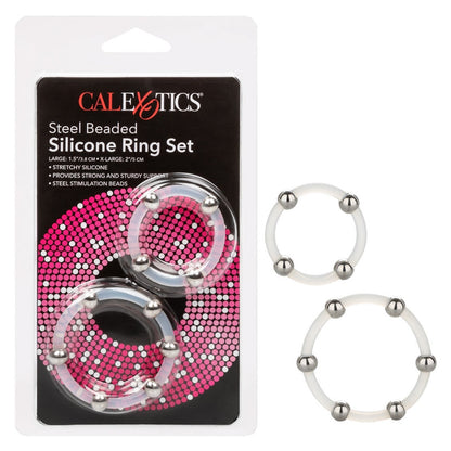 Calexotics Steel Beaded Silicone Ring Set - XOXTOYS