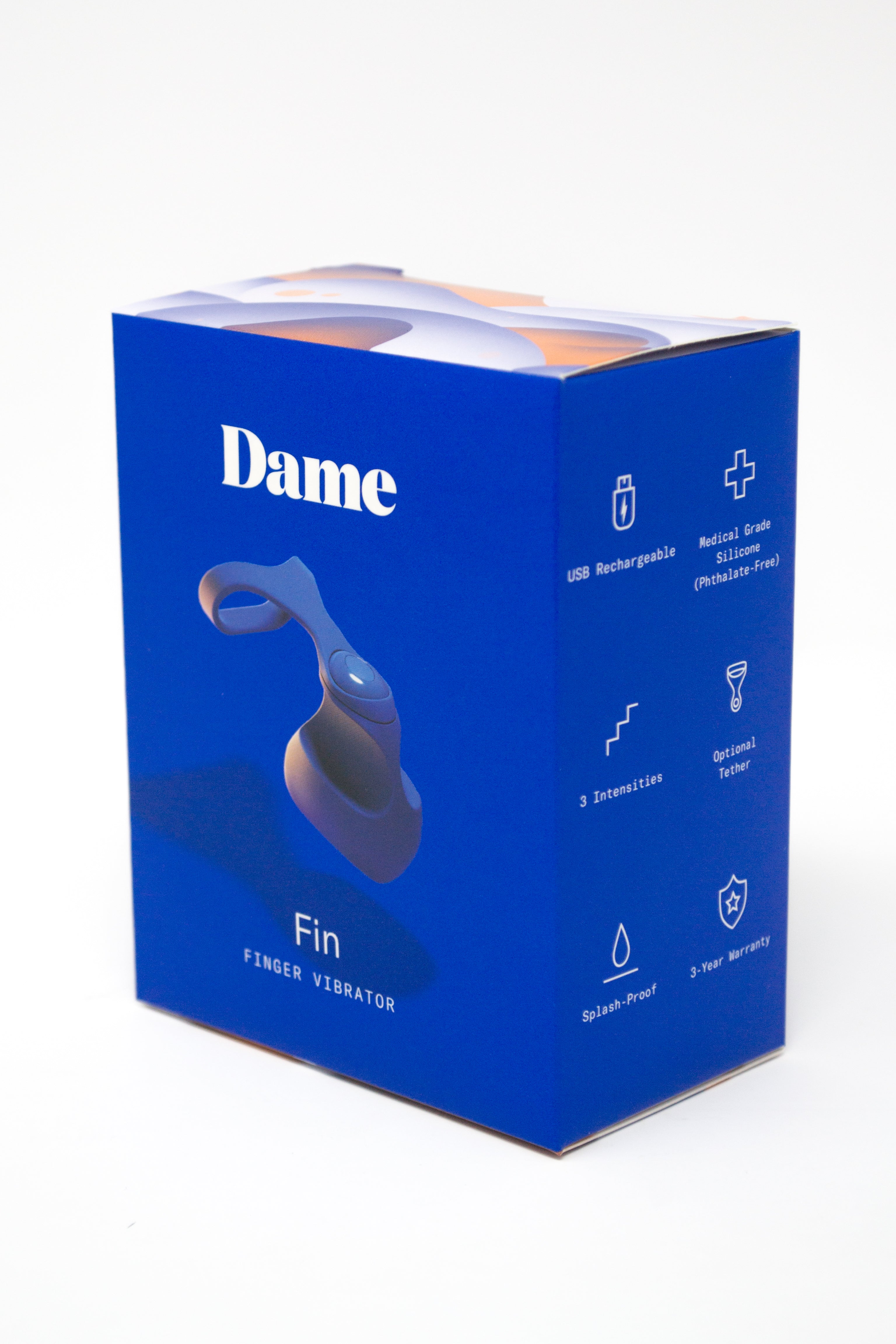 Dame Fin Navy Finger Vibrator-Default-Dame-XOXTOYS