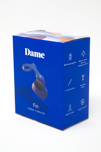 Dame Fin Navy Finger Vibrator - XOXTOYS
