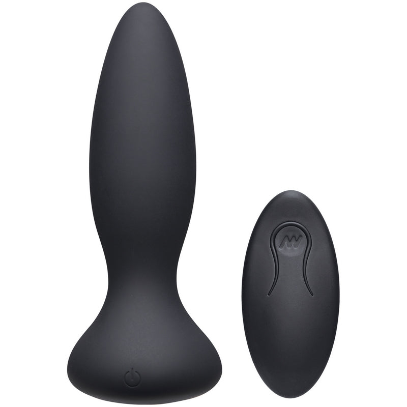 Doc Johnson A-Play Adventurous Thrust Silicone Black Anal Plug with Remote - XOXTOYS