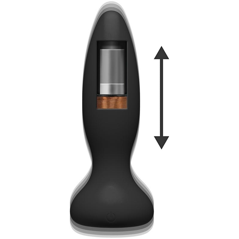 Doc Johnson A-Play Adventurous Thrust Silicone Black Anal Plug with Remote - XOXTOYS