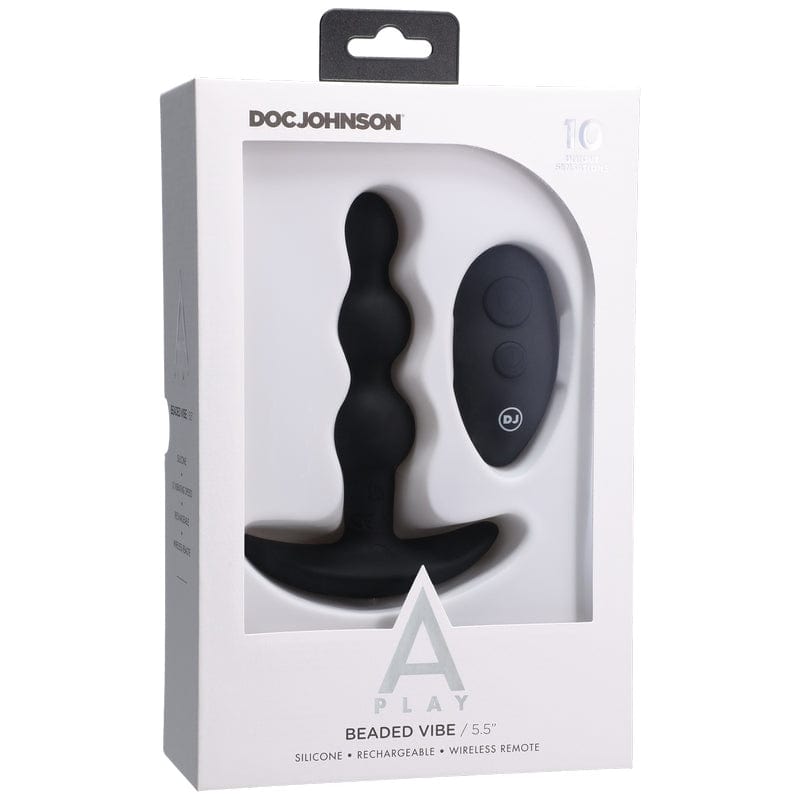 Doc Johnson Anal Toys Black Doc Johnson A-Play Beaded Vibe Rechargeable Anal Plug with Remote