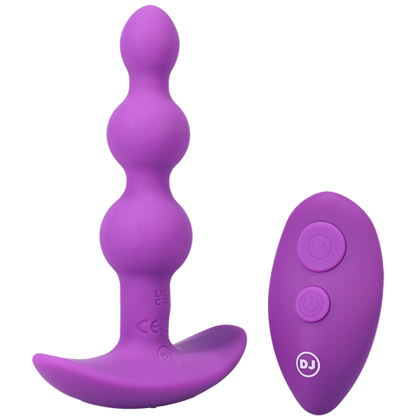 Doc Johnson A-Play Beaded Vibe Rechargeable Anal Plug with Remote-Anal Toys-Doc Johnson-Purple-XOXTOYS