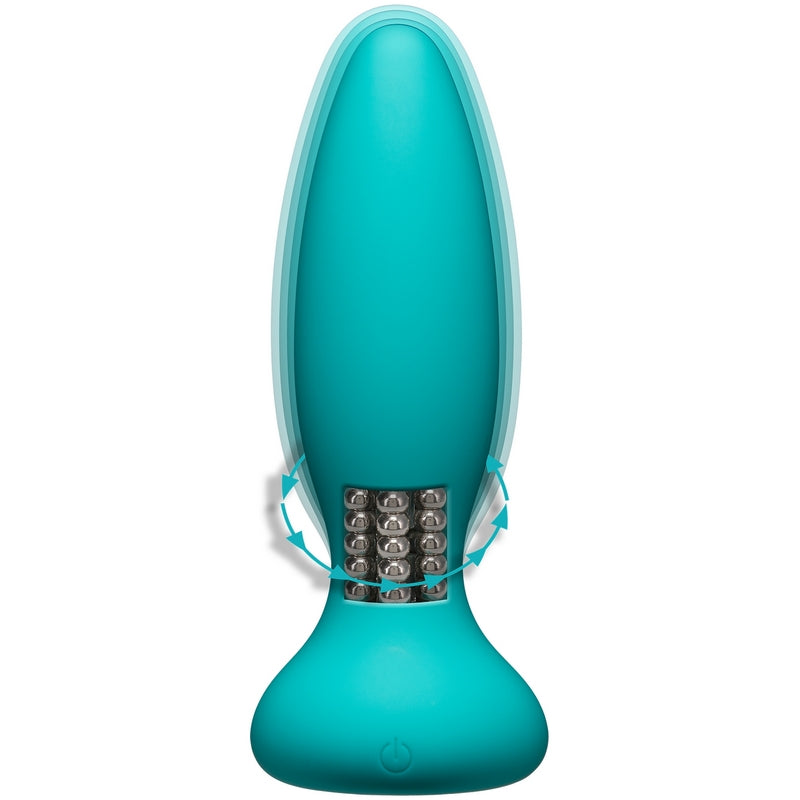 Doc Johnson A-Play Experienced Rimmer Silicone Teal Anal Plug with Remote - XOXTOYS
