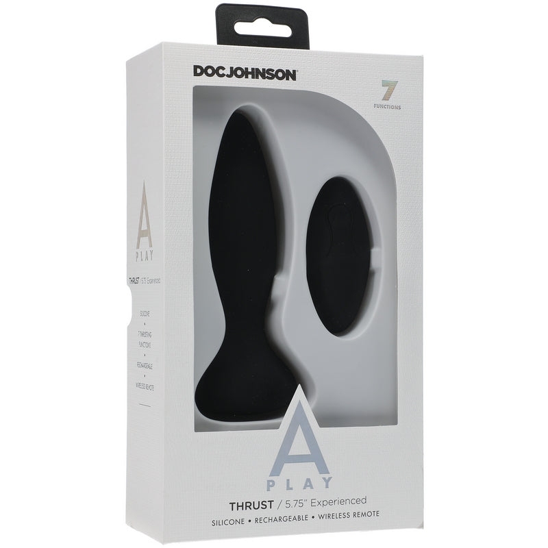 Doc Johnson A-Play Experienced Thrust Silicone Black Anal Plug with Remote-Anal Toys-Doc Johnson-XOXTOYS