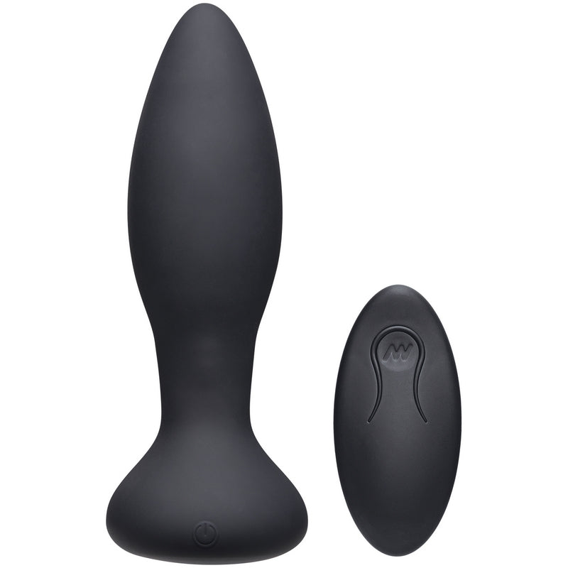 Doc Johnson A-Play Experienced Vibe Silicone Black Anal Plug with Remote - XOXTOYS