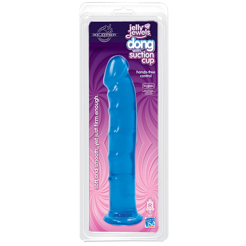 Doc Johnson Jelly Jewel Dong with Suction Cup Sapphire - XOXTOYS
