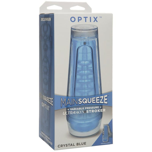 Doc Johnson Main Squeeze Optix Crystal Blue - XOXTOYS