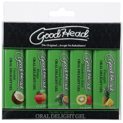 Doc Johnson Lubes & Lotions Doc Johnson Oral Delight Tropical Fruits 5 Pack