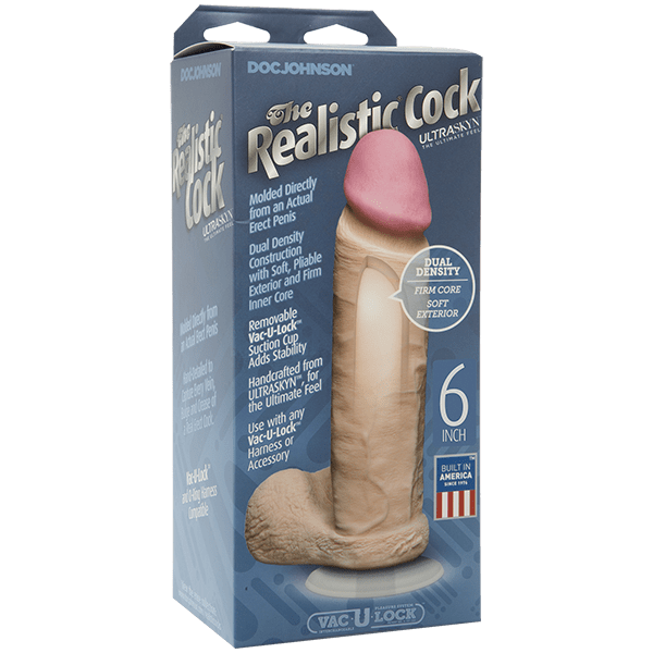 Doc Johnson The Realistic Cock with Removable Vac-U-Lock 6" - XOXTOYS