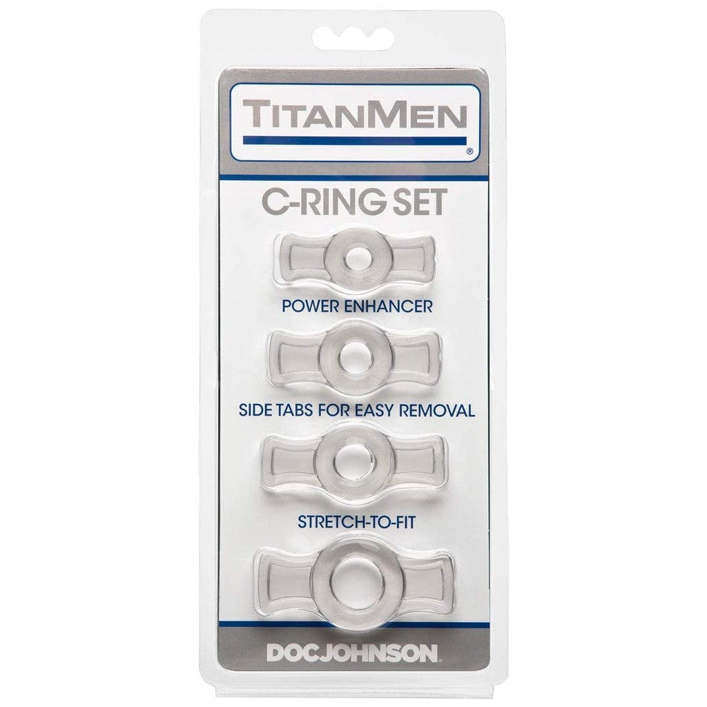 Doc Johnson Male Masturbators Doc Johnson TitanMen Cock Ring Set Clear