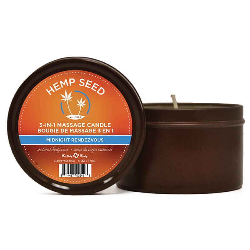 Earthly Body 3 in 1 Round Tin Massage Candle - XOXTOYS