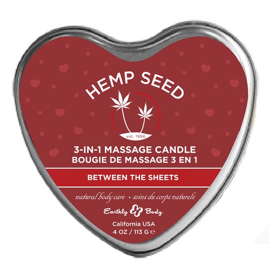 Earthly Body Heart Tin Edible Massage Candle Between the Sheets - XOXTOYS