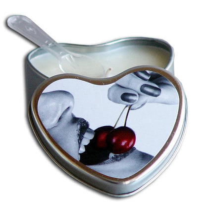 Earthly Body Massage Candles Cherry Earthly Body Heart Tin Edible Massage Candle