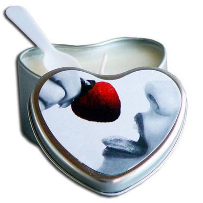 Earthly Body Massage Candles Strawberry Earthly Body Heart Tin Edible Massage Candle