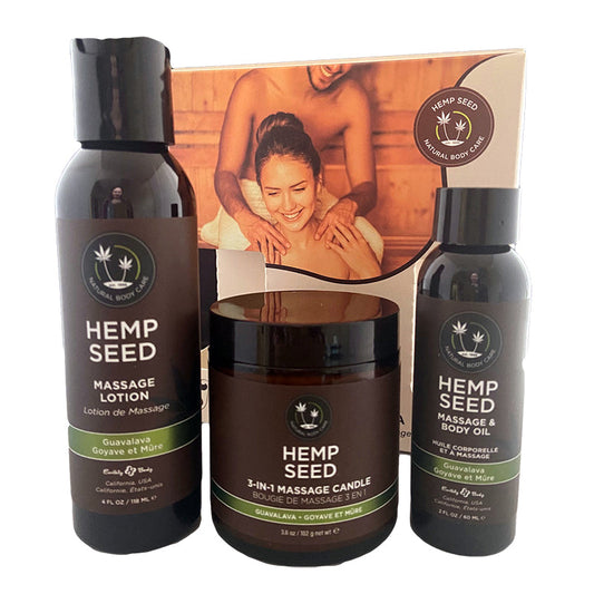 Earthly Body Hemp Seed Massage Gift Set Guavalava - XOXTOYS