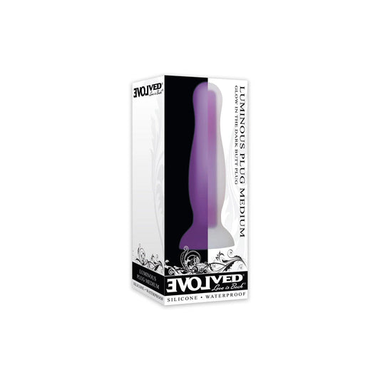 Evolved Luminous Glow in the Dark Butt Plug Purple - XOXTOYS