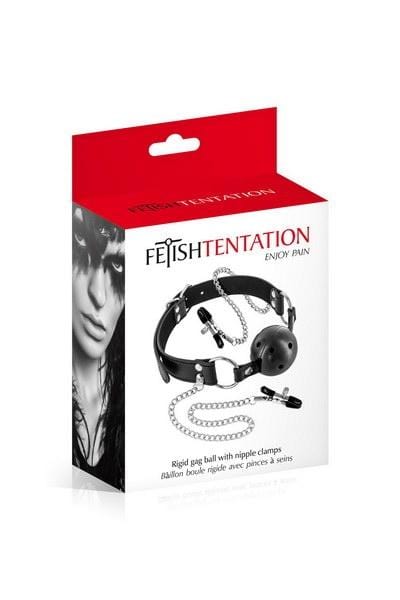 Fetish Tentation Rigid Ball Gag with Nipple Clamps - XOXTOYS