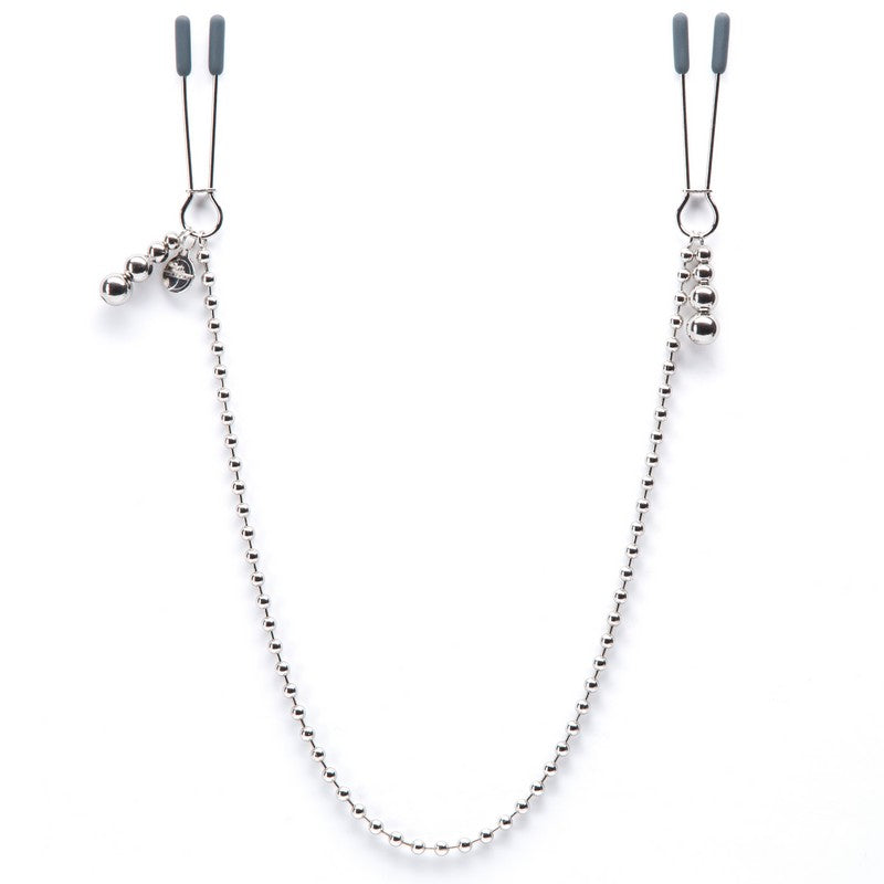 Fifty Shades of Grey At My Mercy Beaded Chain Nipple Clamps-BDSM-Fifty Shades of Grey-XOXTOYS