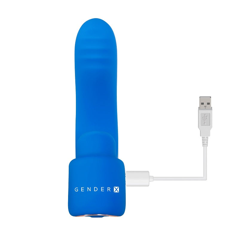 Gender X Flick It Finger Vibrator Blue