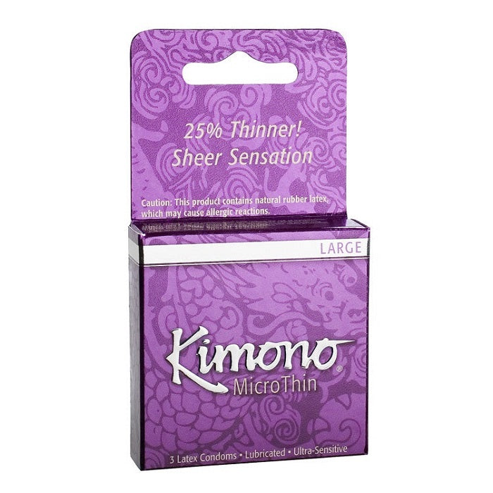 Kimono MicroThin Large Condoms-Condoms-Kimono-3 pack-XOXTOYS