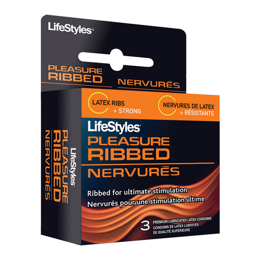 LifeStyles Pleasure Ribbed Condoms - XOXTOYS
