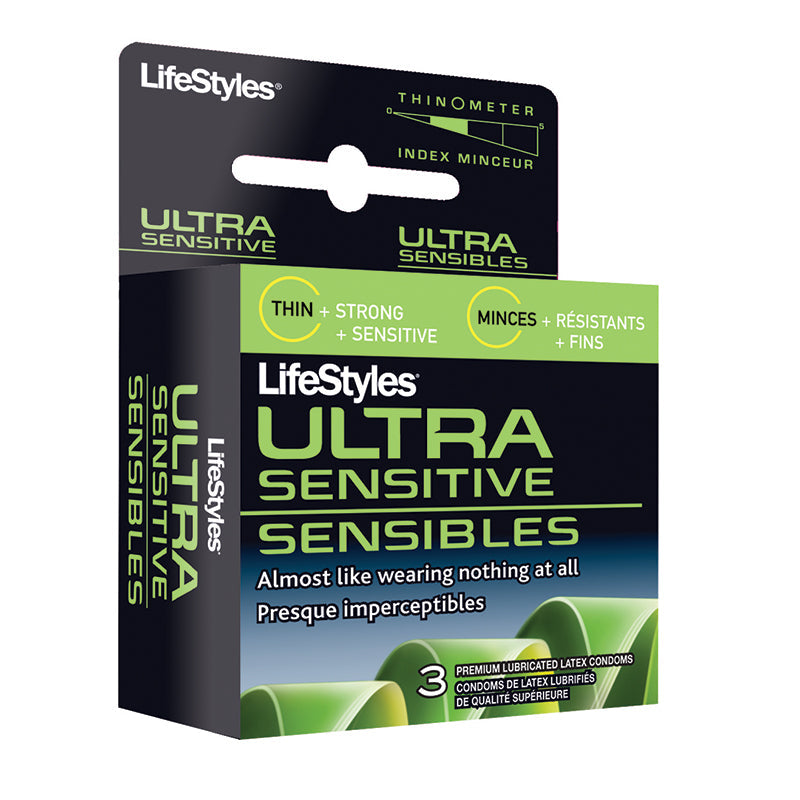 Lifestyles Ultra Sensitive Condoms-Condoms-Lifestyles-3 pack-XOXTOYS