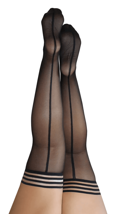 Kix'ies Lingerie Kix'ies Lois Black Back Seam Thigh Highs
