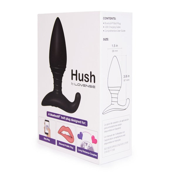 Lovense Hush 1.5" Bluetooth Vibrating Butt Plug - XOXTOYS