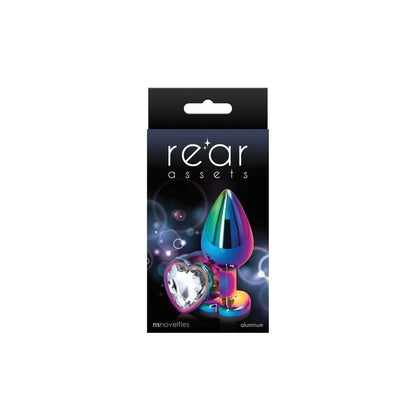 NS Novelties Butt Plugs Clear Heart NS Novelties Rear Assets Multicolor Heart Medium Plug