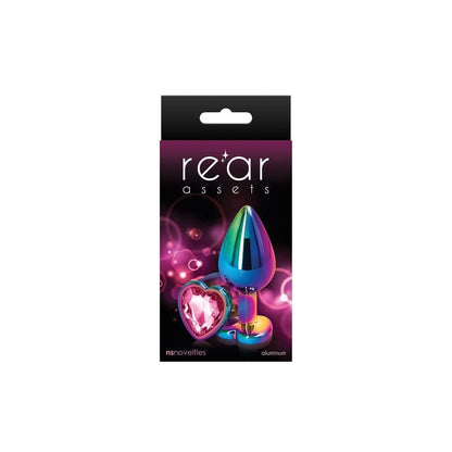 NS Novelties Butt Plugs Pink Heart NS Novelties Rear Assets Multicolor Heart Medium Plug