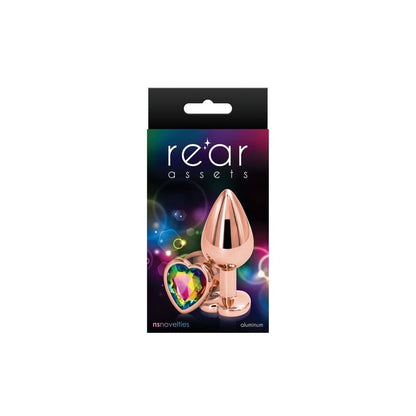 NS Novelties Butt Plugs Rainbow Heart NS Novelties Rear Assets Rose Gold Heart Medium Plug