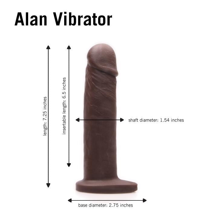 Tantus Alan O2 Dildo Vibrating Kit with Suction Cup Cocoa - XOXTOYS
