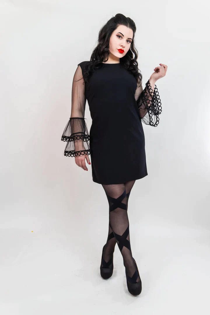 Kix'ies Lingerie Kix'ies Jackie Semi Sheer Black Ballet Thigh Highs