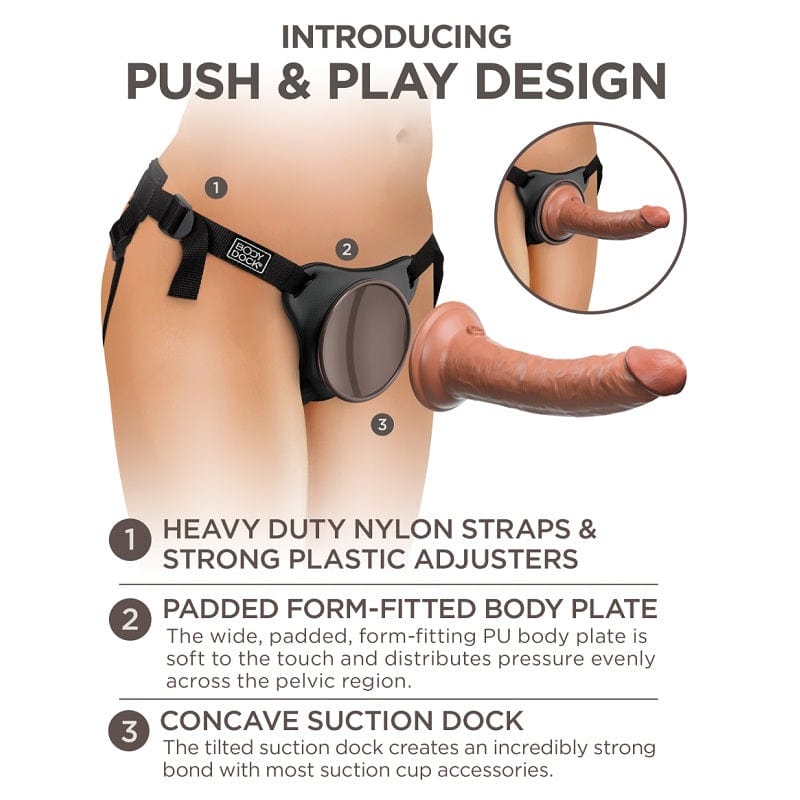 Pipedream Products Harness Pipedream King Cock Elite Comfy Silicone Body Dock Kit