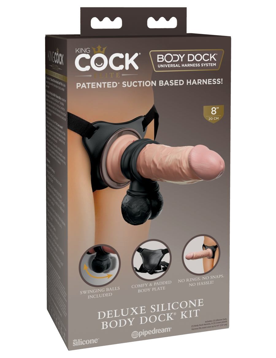 Pipedream King Cock Elite Deluxe Silicone Body Dock Kit - XOXTOYS